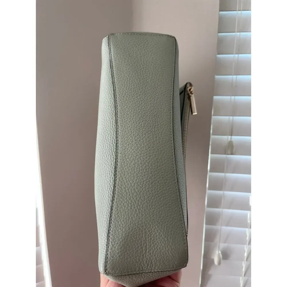 Kate Spade Leila Medium Flap Shoulder Bag and Lena Medium Bifold Wallet in Sage